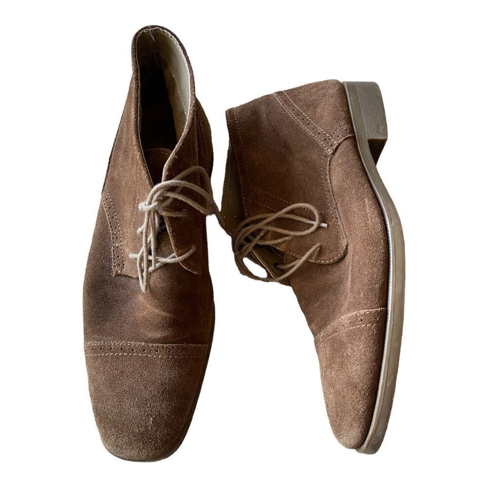 Men's Calvin Klein Shoes - size 10.5 Brown Suede Leather Chukka Boots